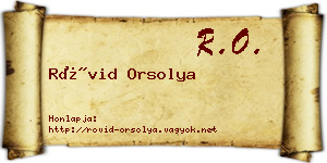 Rövid Orsolya névjegykártya