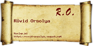 Rövid Orsolya névjegykártya